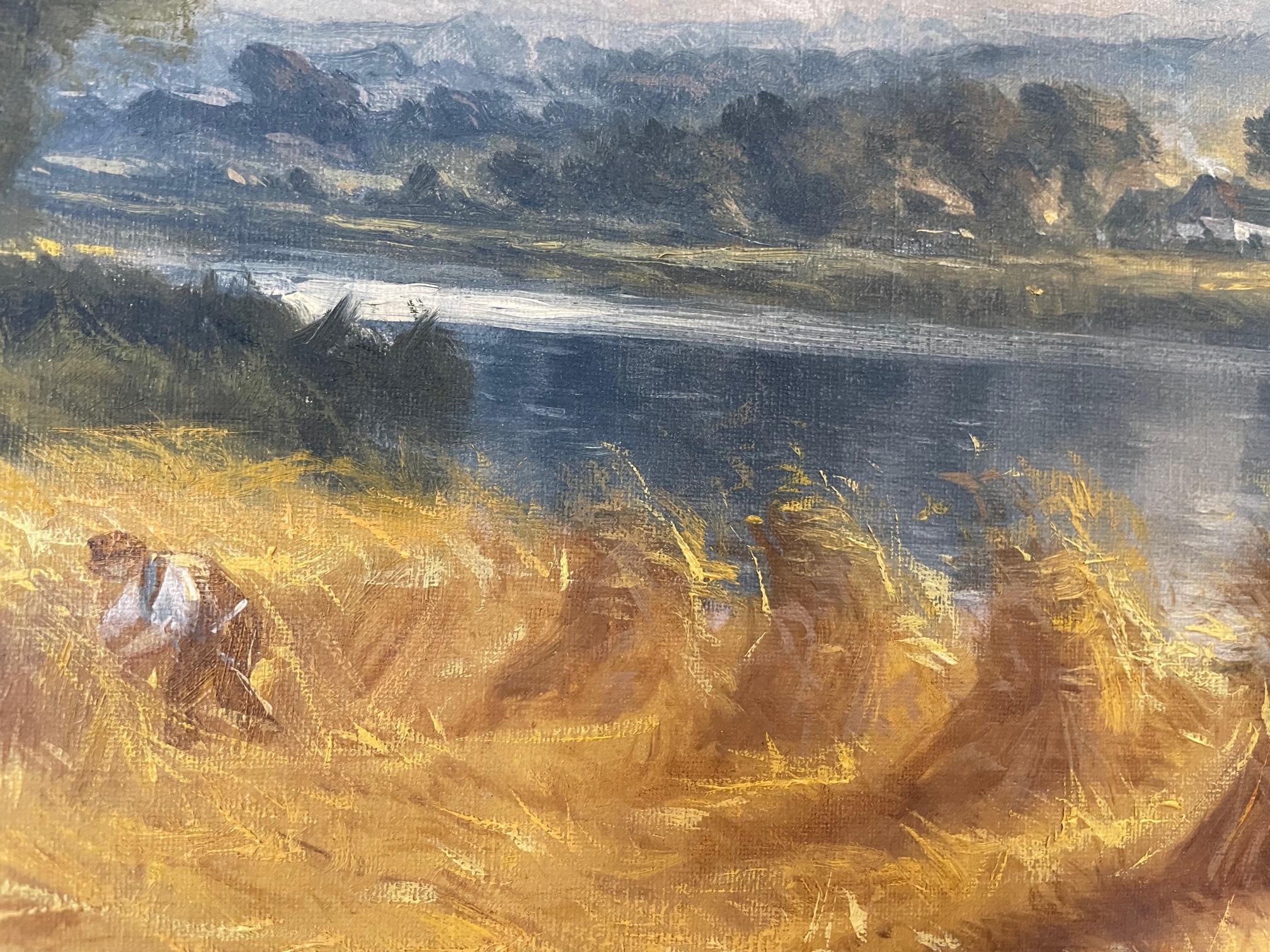 Thames Cornfield - Brown Landscape Painting by William Paton Burton