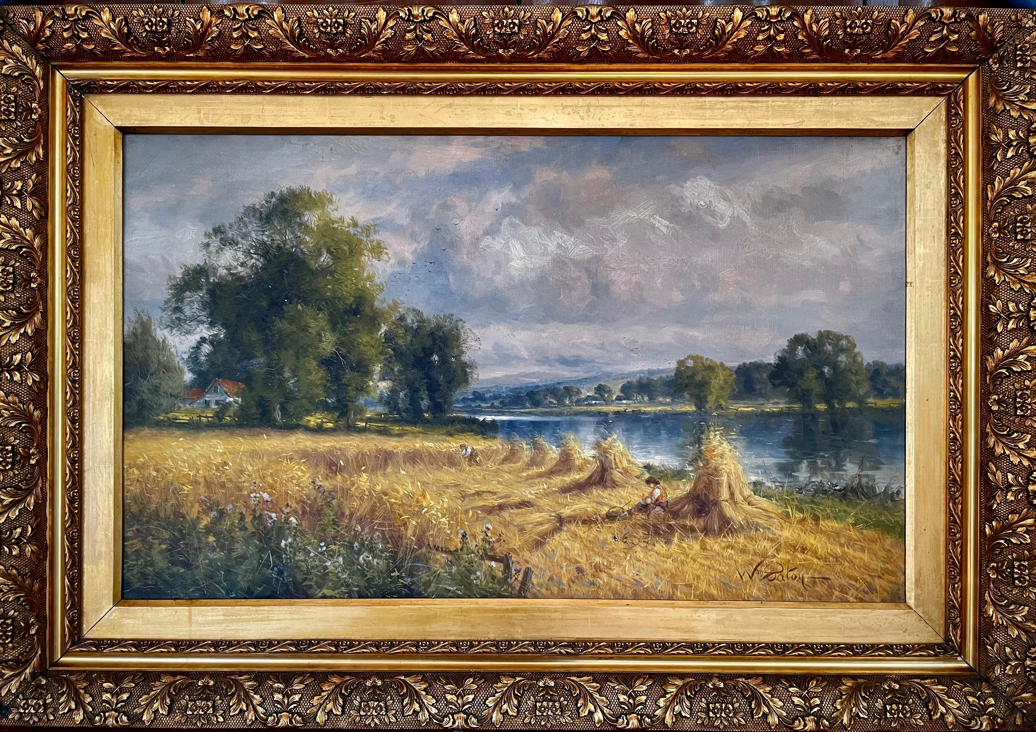 William Paton Burton Landscape Painting - Thames Cornfield