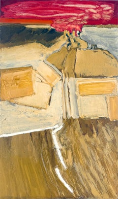 Paysage expressionniste abstrait rouge du 21 février par William Morehouse