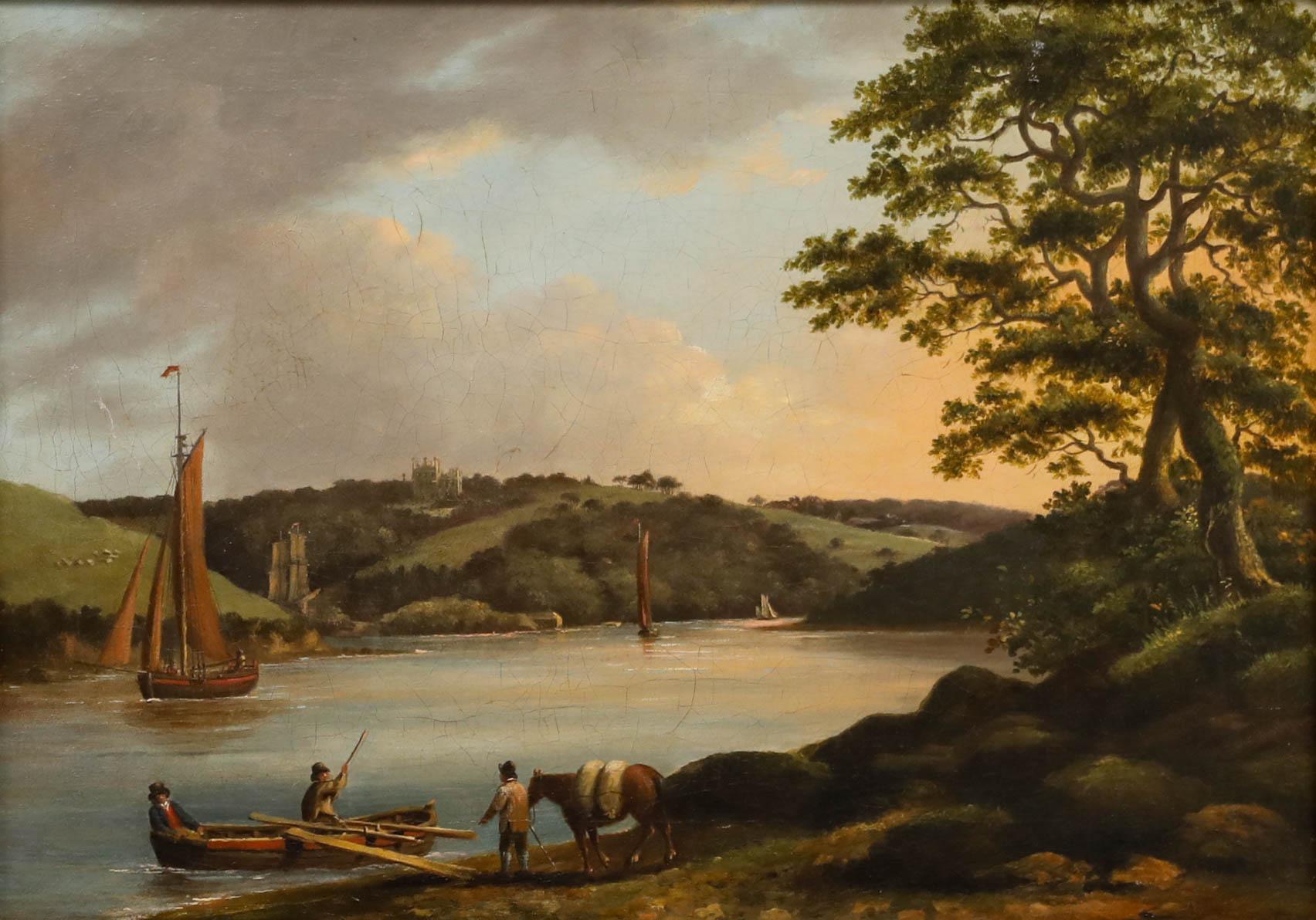 Attrib. William Payne (1760-830) -  Oil, Tregothnan House From Tolvern Passage 1
