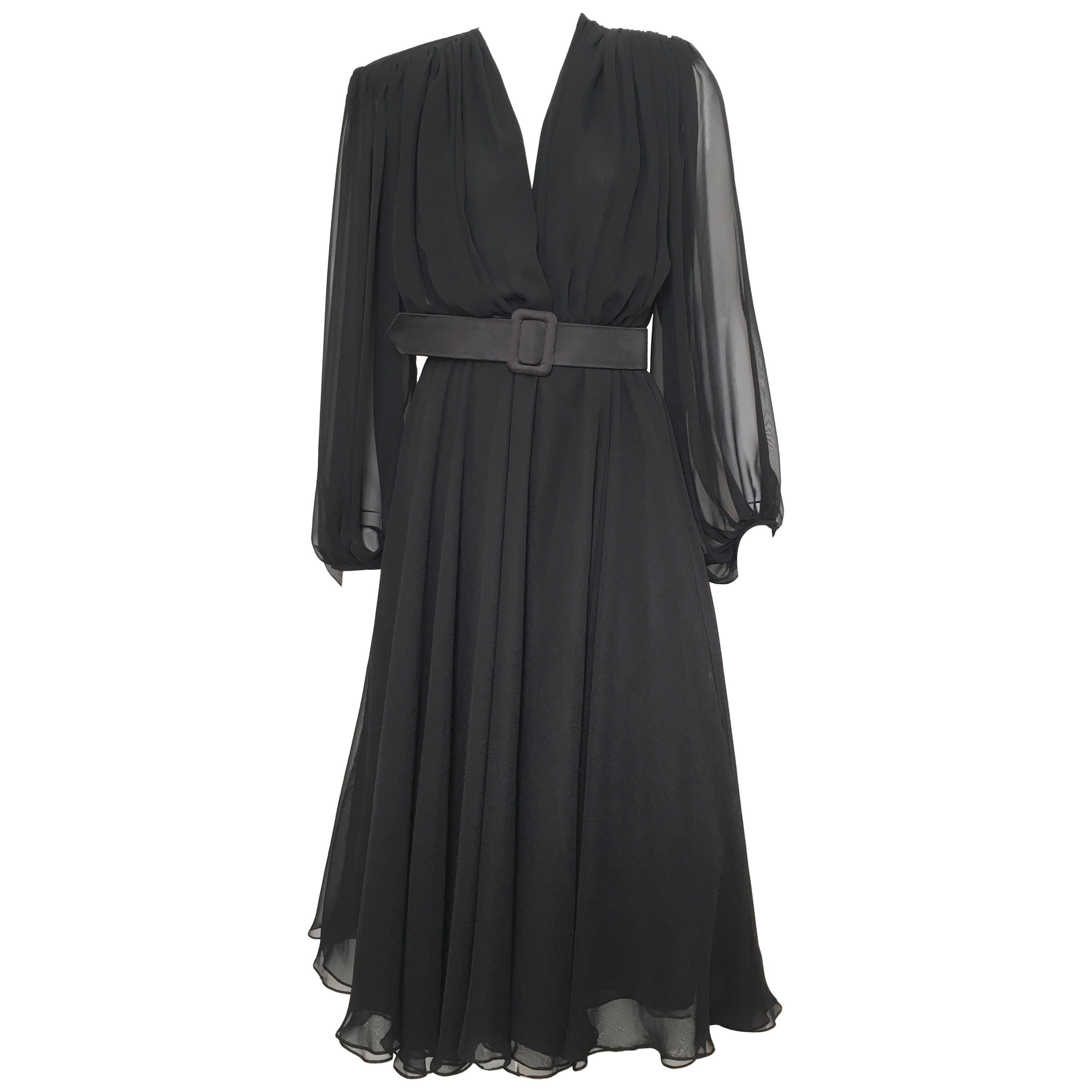 William Pearson 1980s Little Black Evening Dress Size 6. For Sale