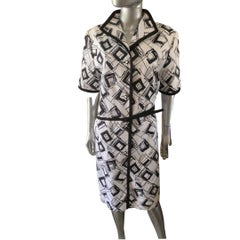 William Pearson Designer Collection Black/White Abstract Chemise Dress Size 16