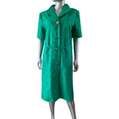 William Pearson Designer Collection Green Floral Jacquard Chemise Dress Size 16