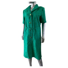 William Pearson Colección de diseño Vestido camisola jacquard floral verde Talla 16