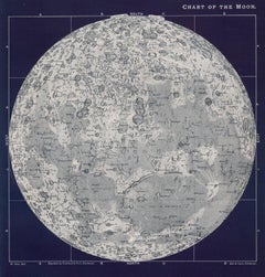 Grafico della Luna. stampa antica di astronomia della fine del 19° secolo