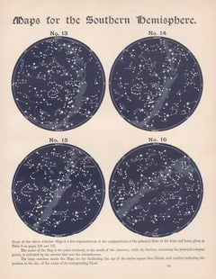 Four Antique Astronomy star constellation prints