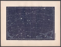 Star Chart. Antique Astronomy celestial print