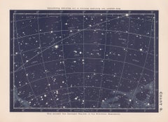 Star Chart. Antique Astronomy celestial print