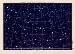Grafico delle stelle. Stampa antica di astronomia celeste