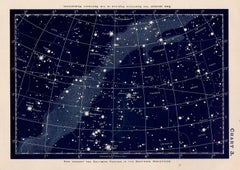 Grafico delle stelle. Stampa antica di astronomia celeste