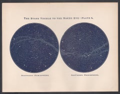 The Stars Visible to the Naked Eye. Antique Astronomy print