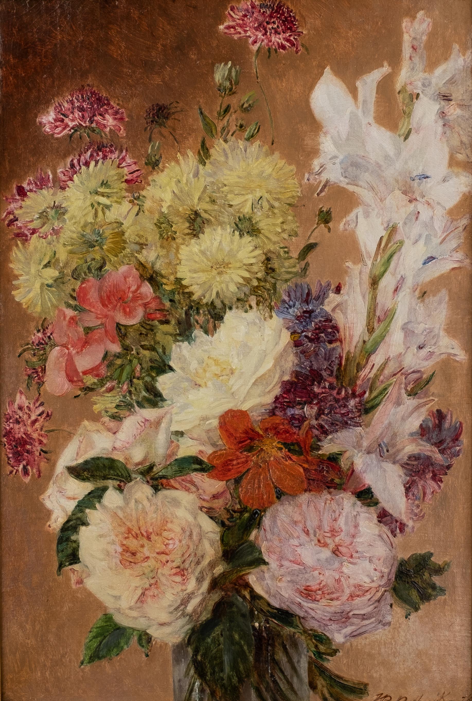 The Bouquet, french flowers still life - Painting by William Perkins Babcock