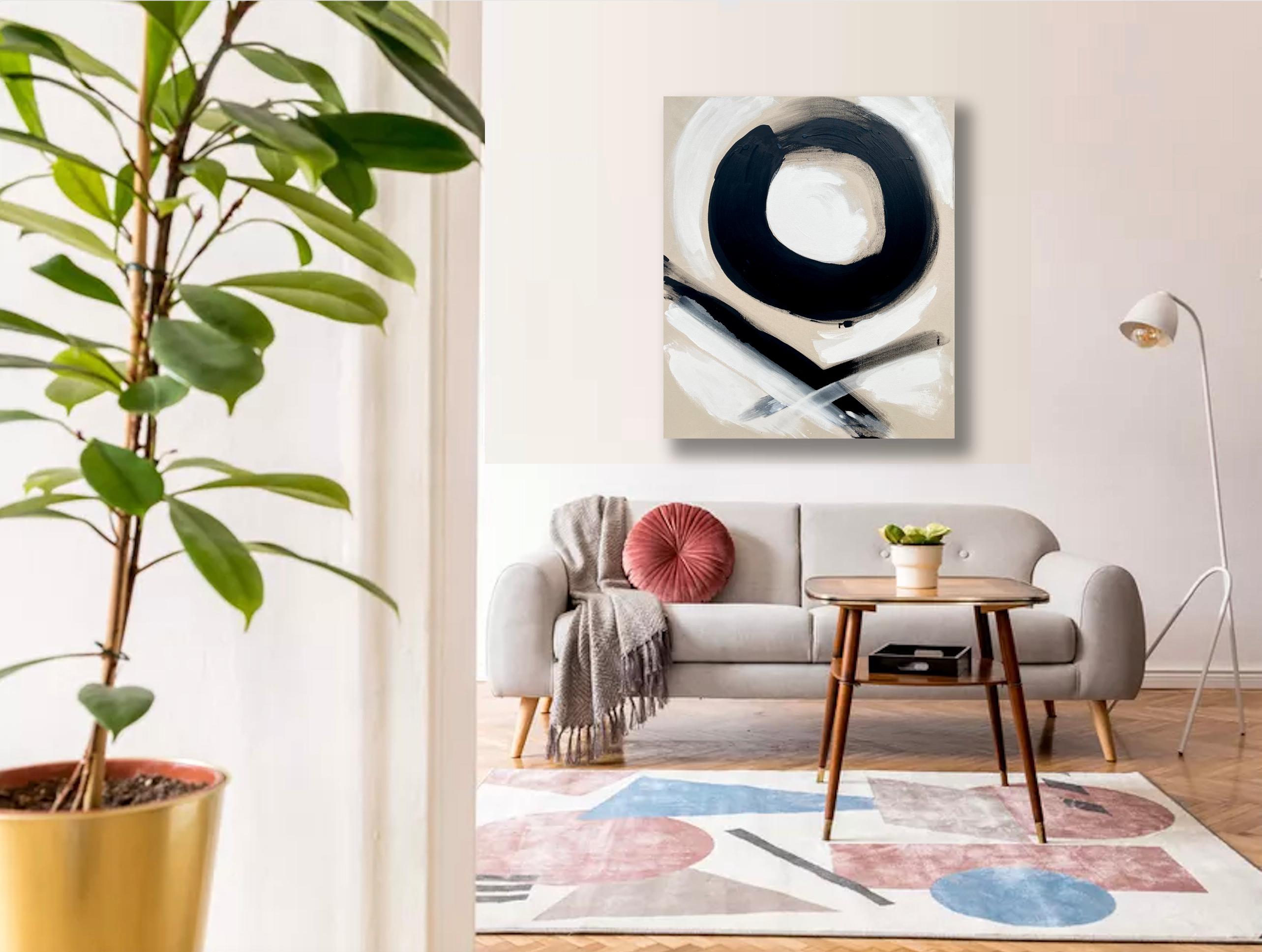 Peace - abstract painting - Gray Interior Painting by William Peters