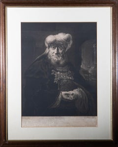 William Pether after Rembrandt van Rijn - 1778 Mezzotint, The Rabbi