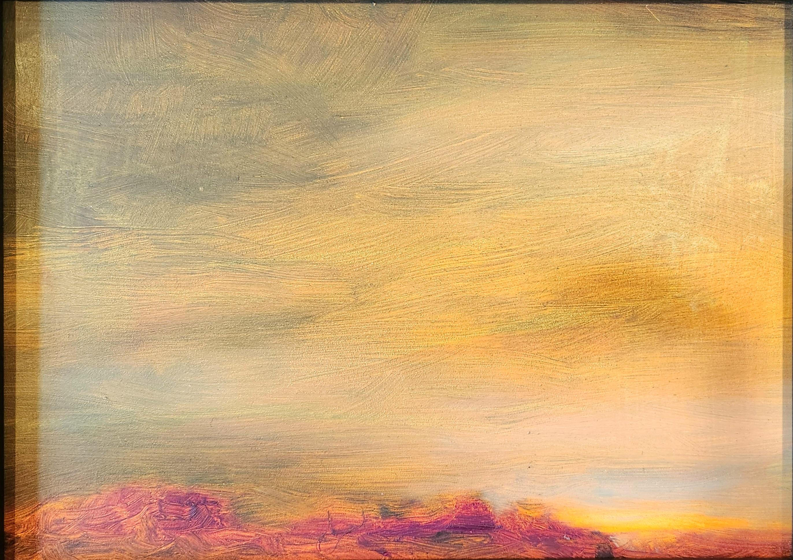 Öl auf Leinwand Gemälde - Inness' Sturm – Painting von William Pettit
