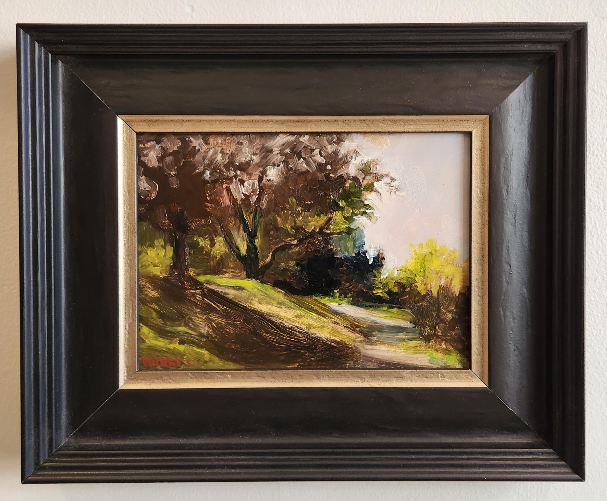 William Pettit Still-Life Painting - Oil on Canvas Painting -- The Path by the Lake