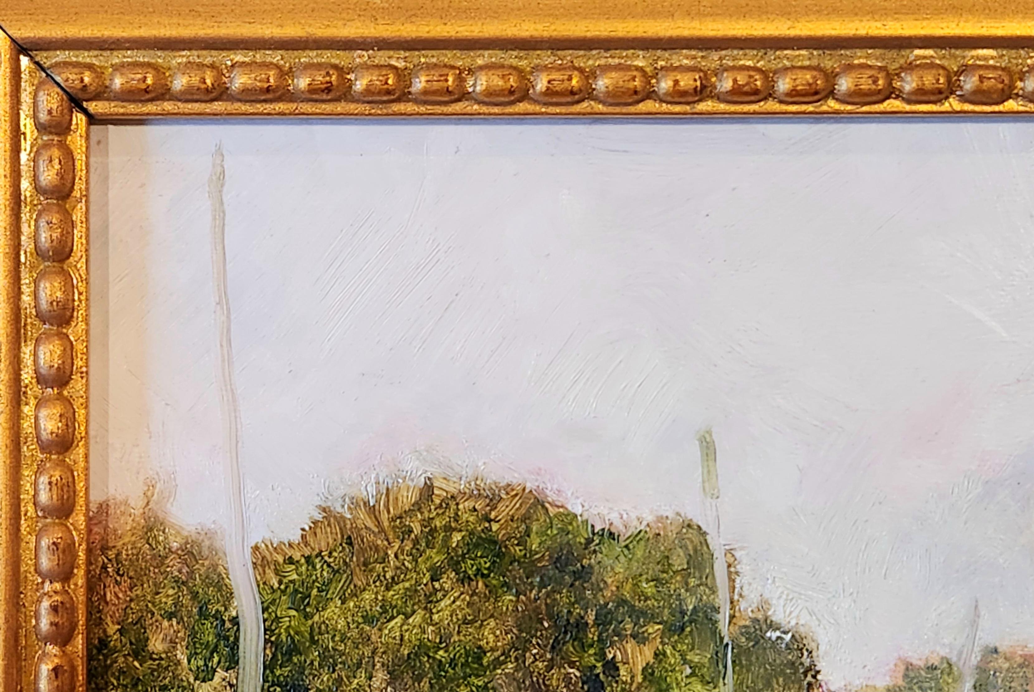 Öl auf Leinwand Gemälde.-- Wapner's Hay Bales – Painting von William Pettit