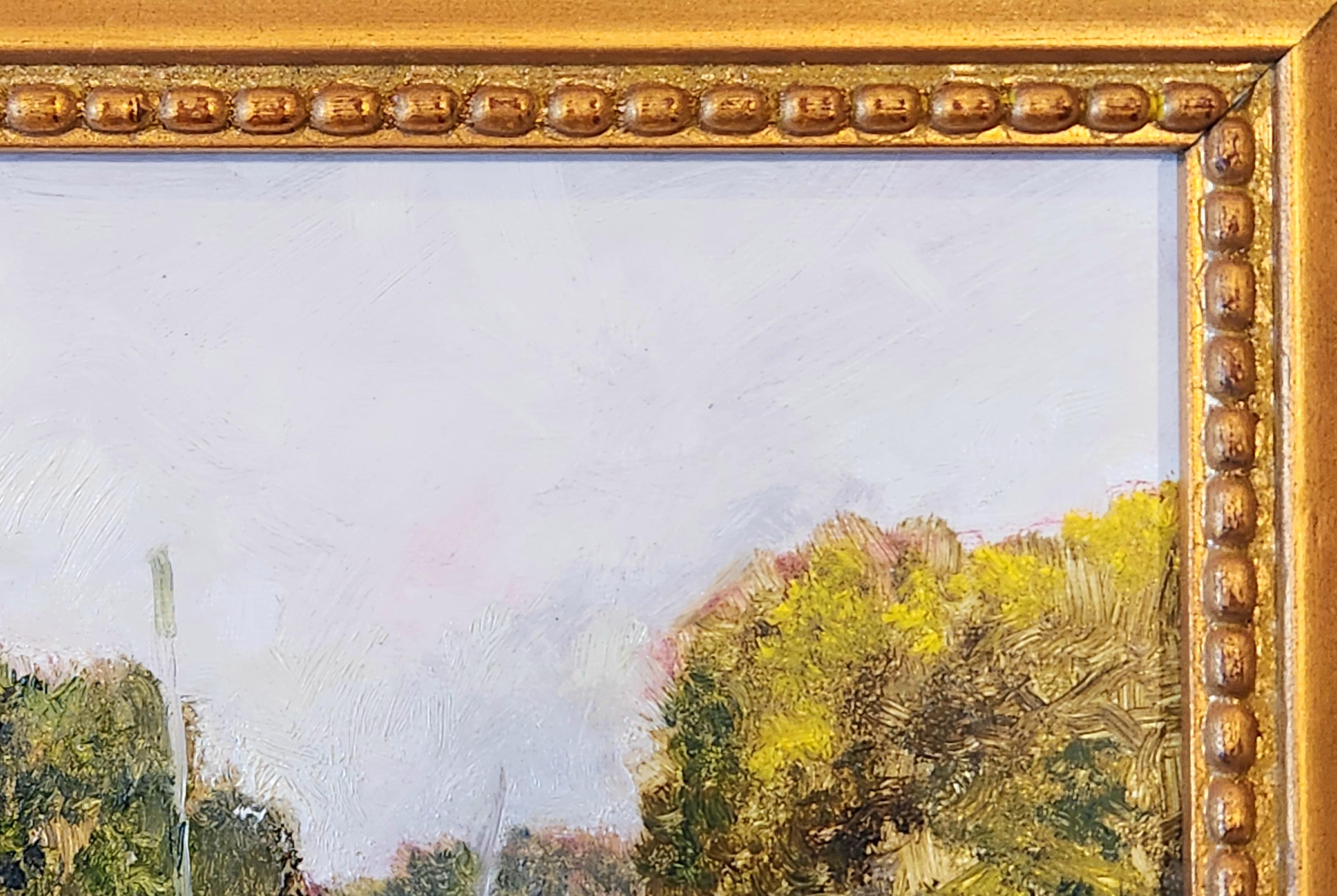 Öl auf Leinwand Gemälde.-- Wapner's Hay Bales (Amerikanischer Impressionismus), Painting, von William Pettit