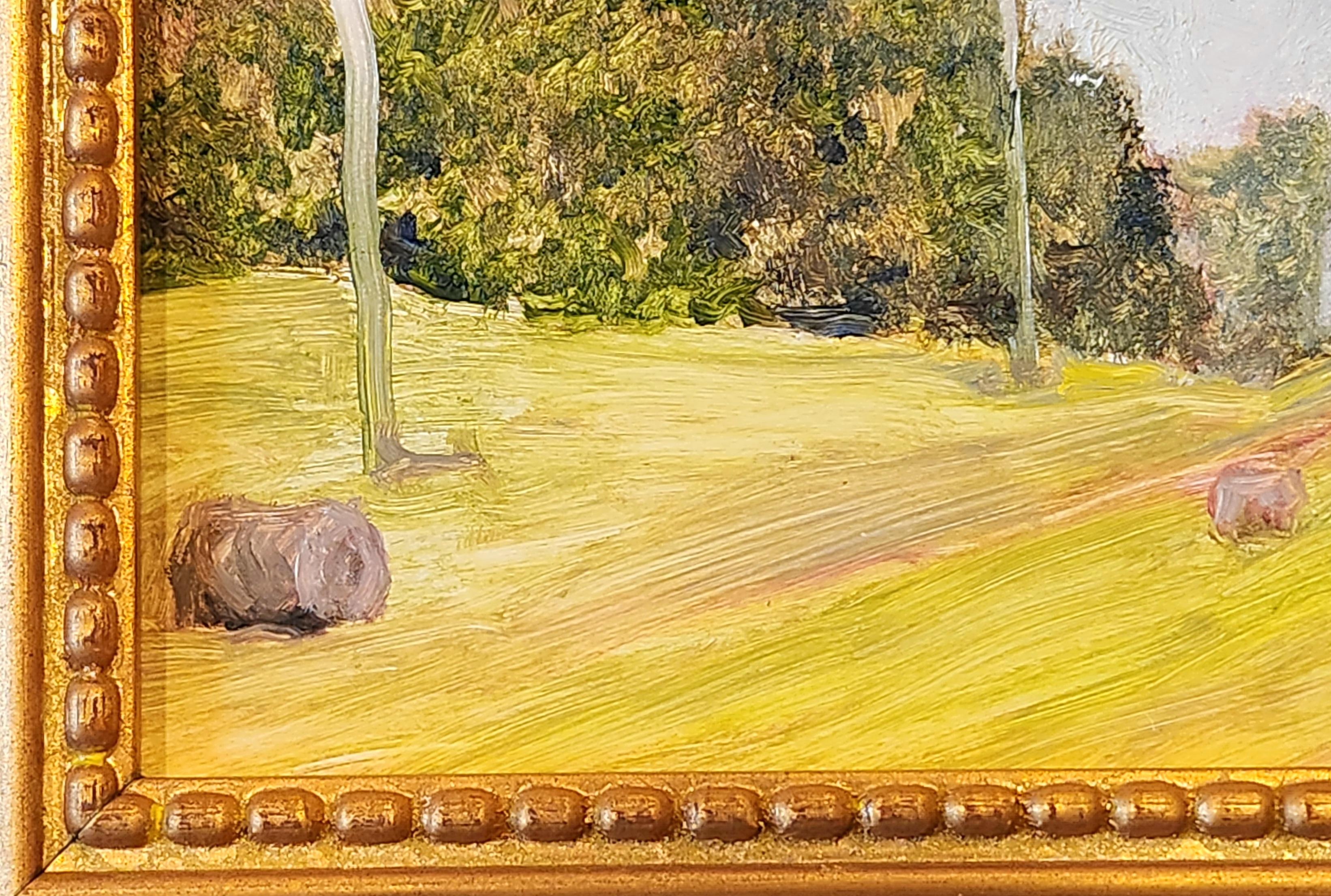 Oil on Canvas Painting.-- Wapner's Hay Bales 3