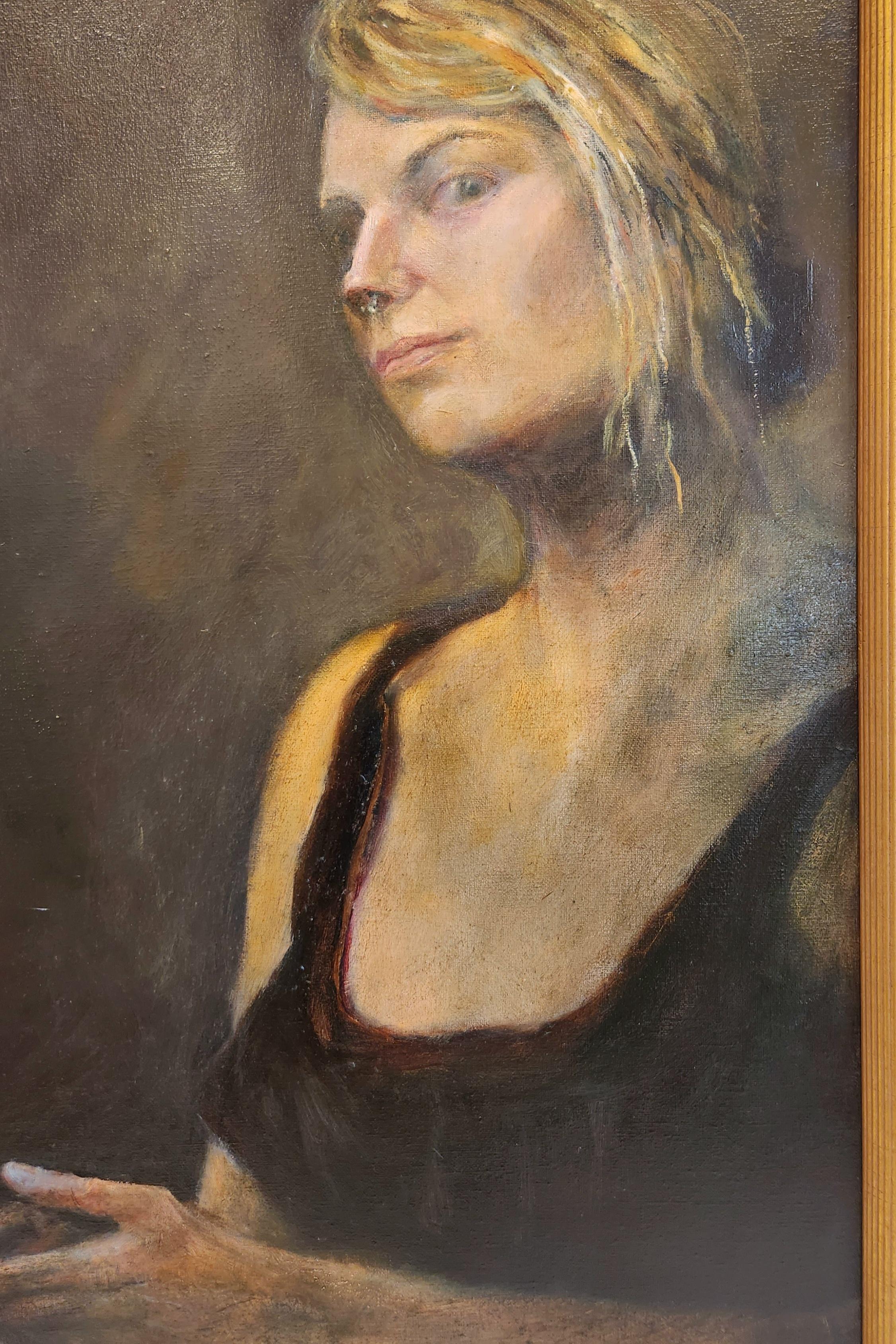 Oil on Canvas Portrait -- Trudy For Sale 1