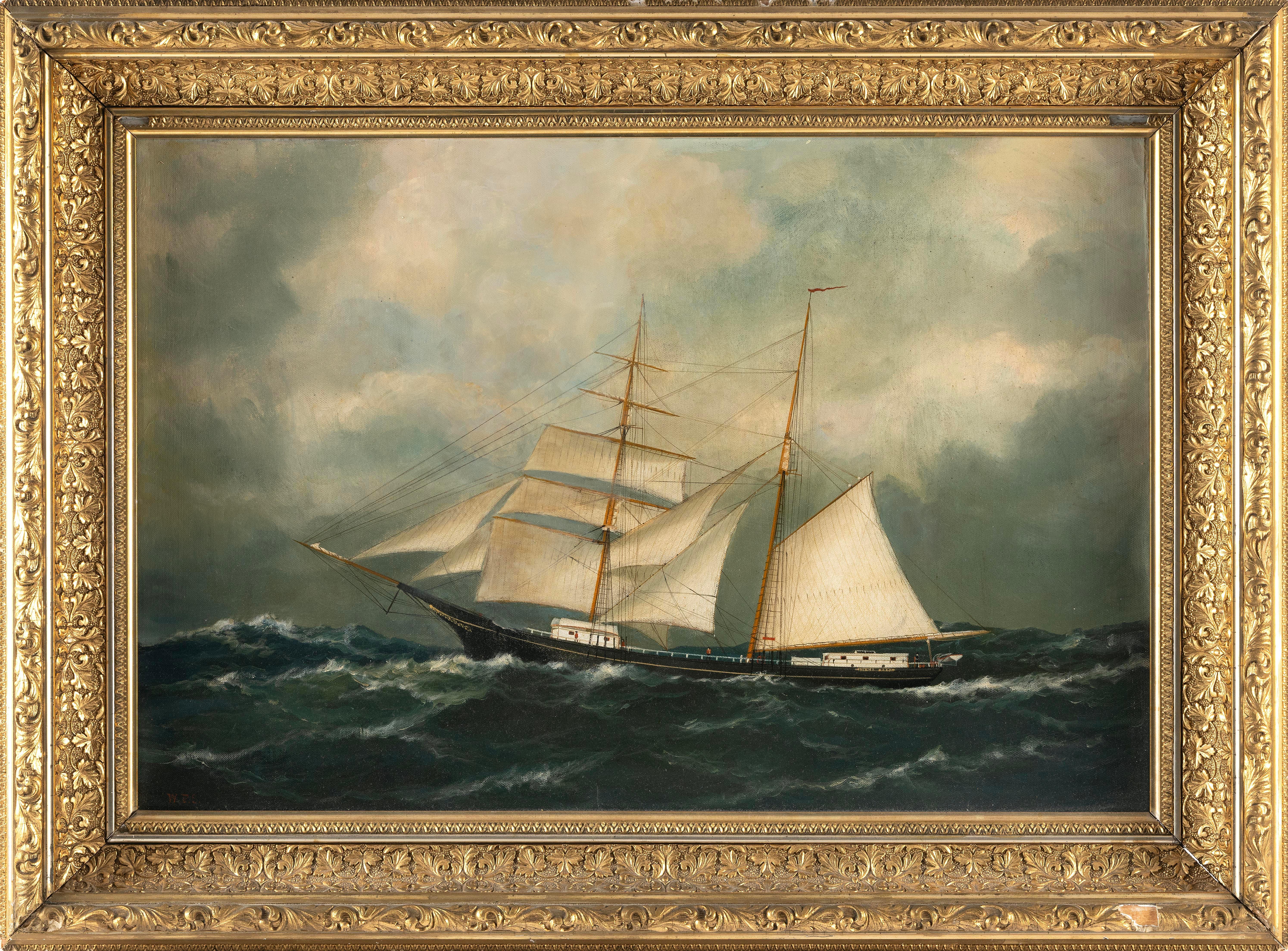 William Pierce Stubbs Landscape Painting - Brigantine At Sea