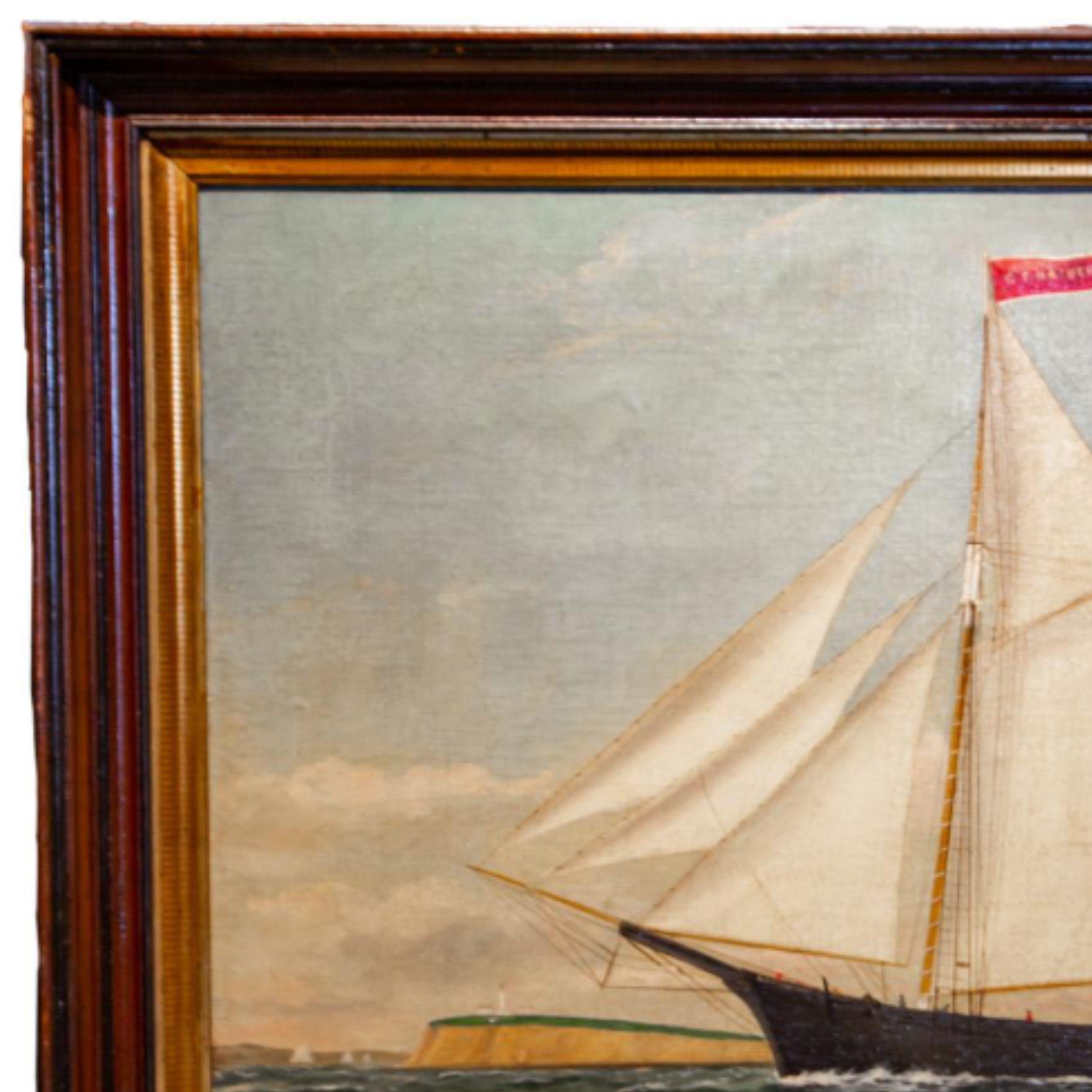 Portrait of the Schooner G.F. Hathaway. Dated 1877 For Sale 9