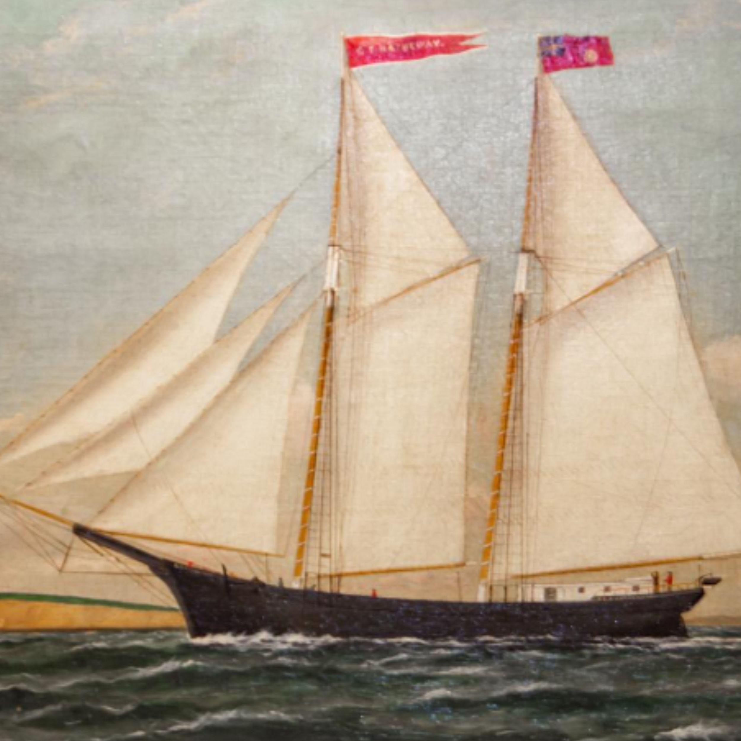 Portrait of the Schooner G.F. Hathaway. Dated 1877 For Sale 11
