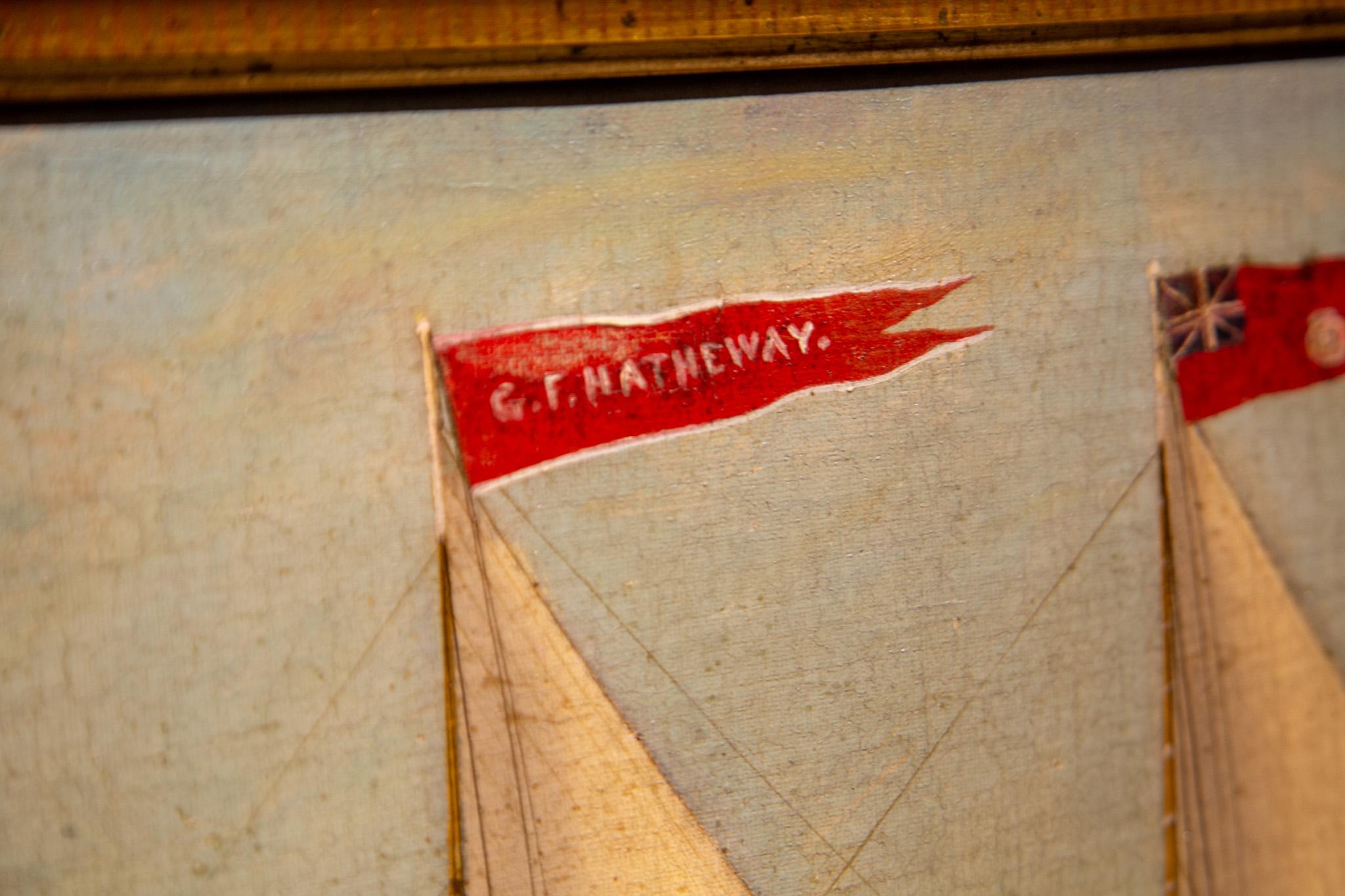 Portrait of the Schooner G.F. Hathaway. Dated 1877 For Sale 1