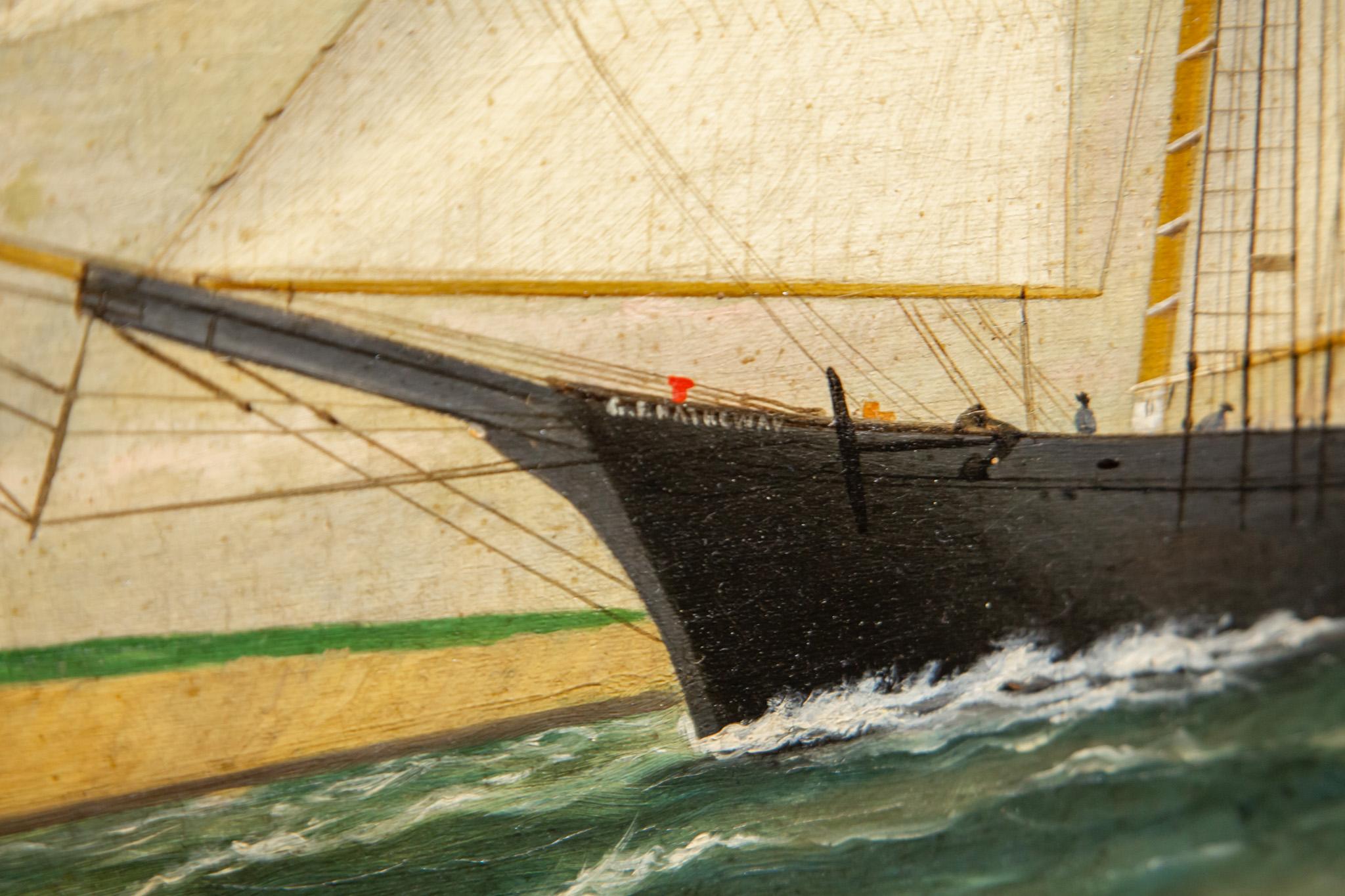 Portrait of the Schooner G.F. Hathaway. Dated 1877 For Sale 3