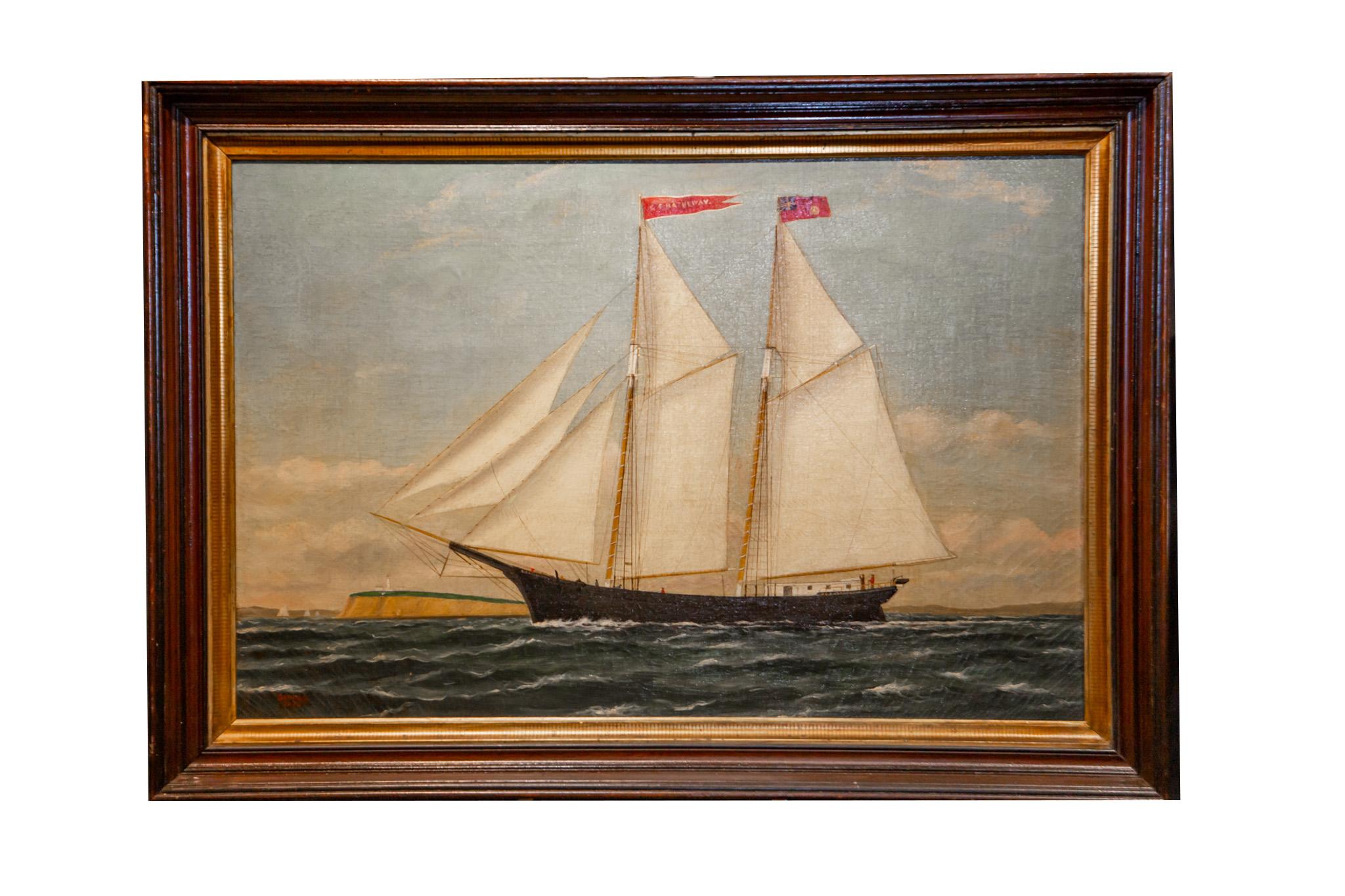 Portrait of the Schooner G.F. Hathaway. Dated 1877 For Sale 5