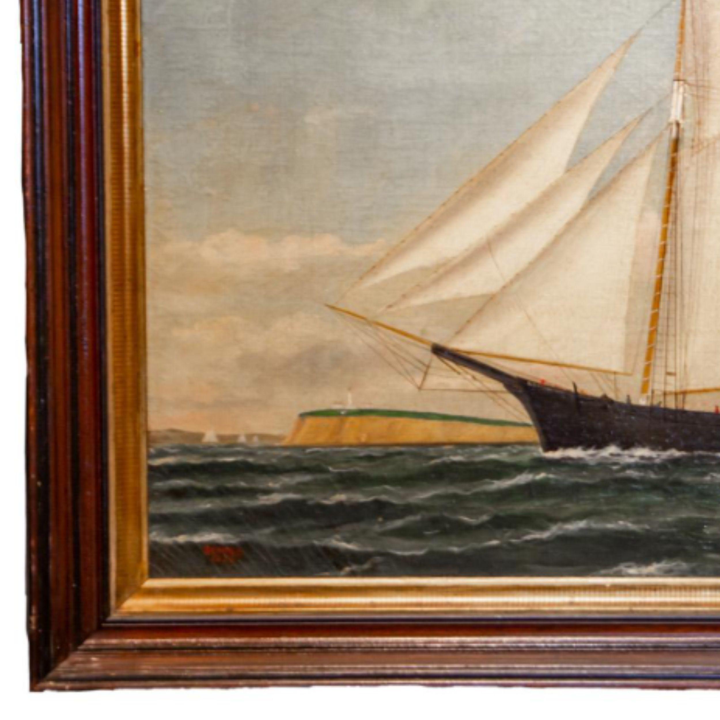 Portrait of the Schooner G.F. Hathaway. Dated 1877 For Sale 7