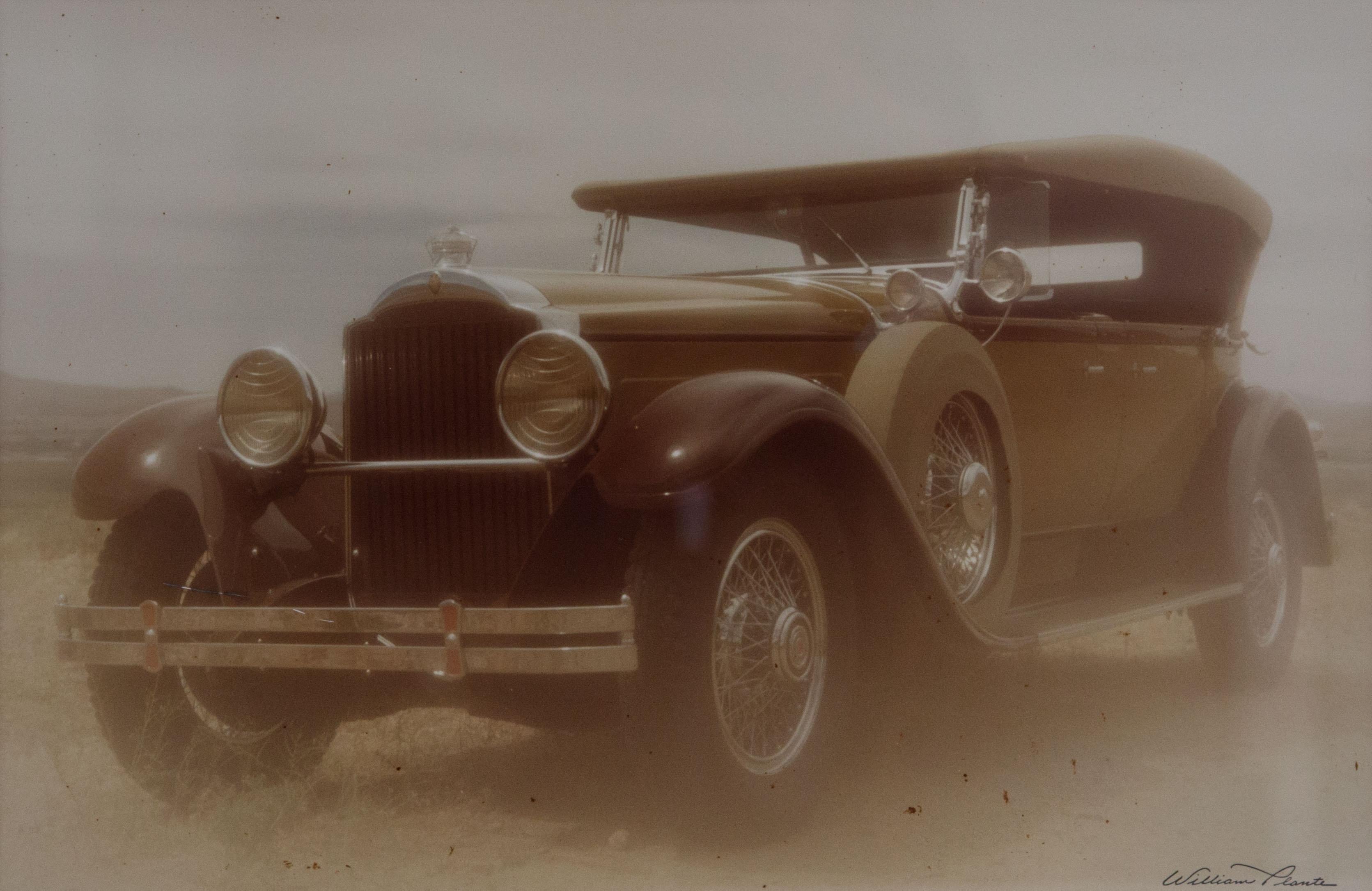 Offered is a signed William Plante original signature large folio vintage sepia toned silver print of a 1929 Packard Phaeton automobile. The work measures 24” x 32” Packard's started at $2,600, vehicles consistently considered the elite in luxury