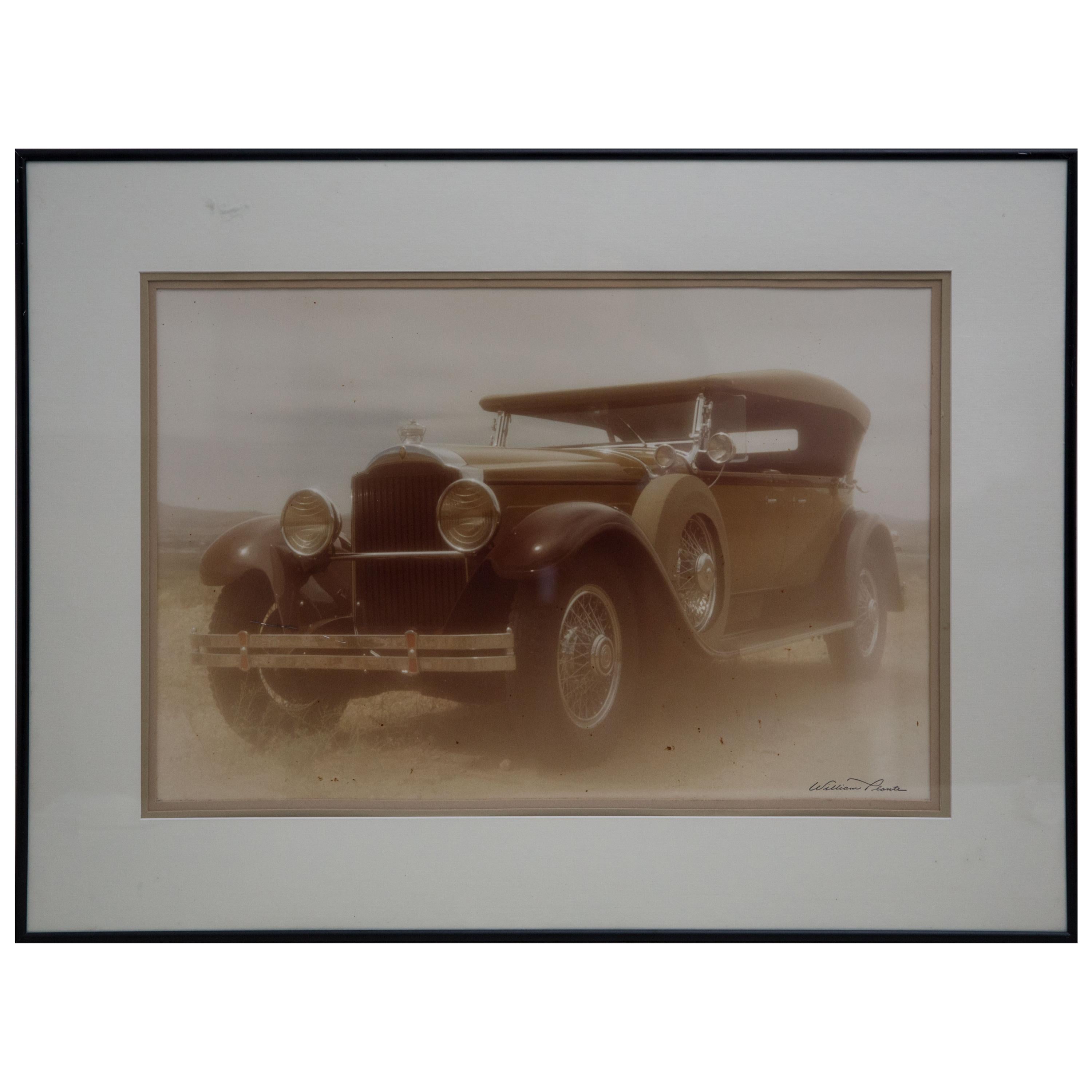 William Plante Signed Vintage lg. Golio Automobile Photo of 1929 Packard Phaeton