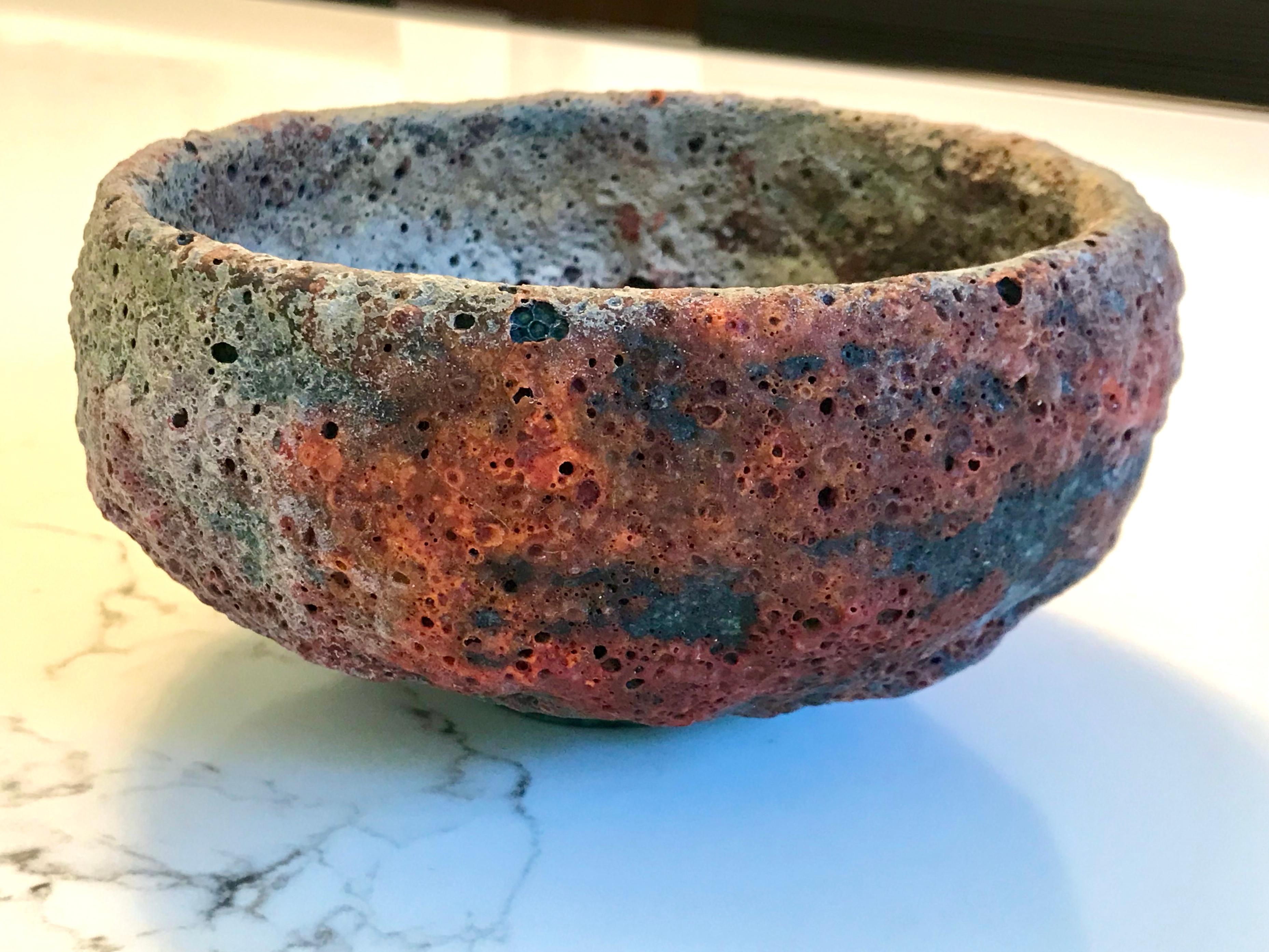 Fired William + Polia Pillin Studio Pottery Crater Glaze Bowl