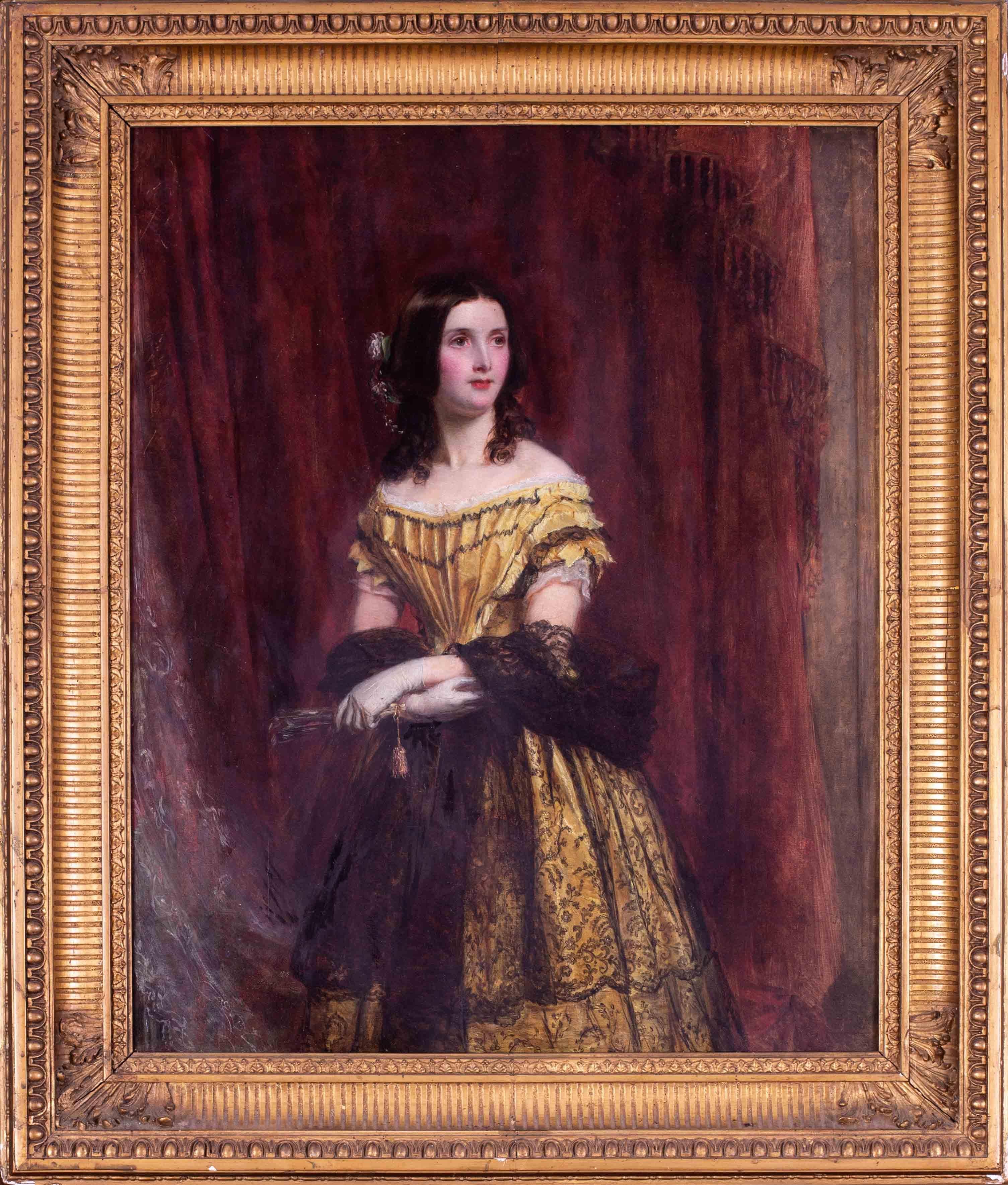 British 19th Century portrait of Miss Katie Coates by Powell Frith, 1853