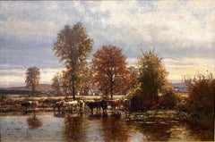 Cows by a Pond