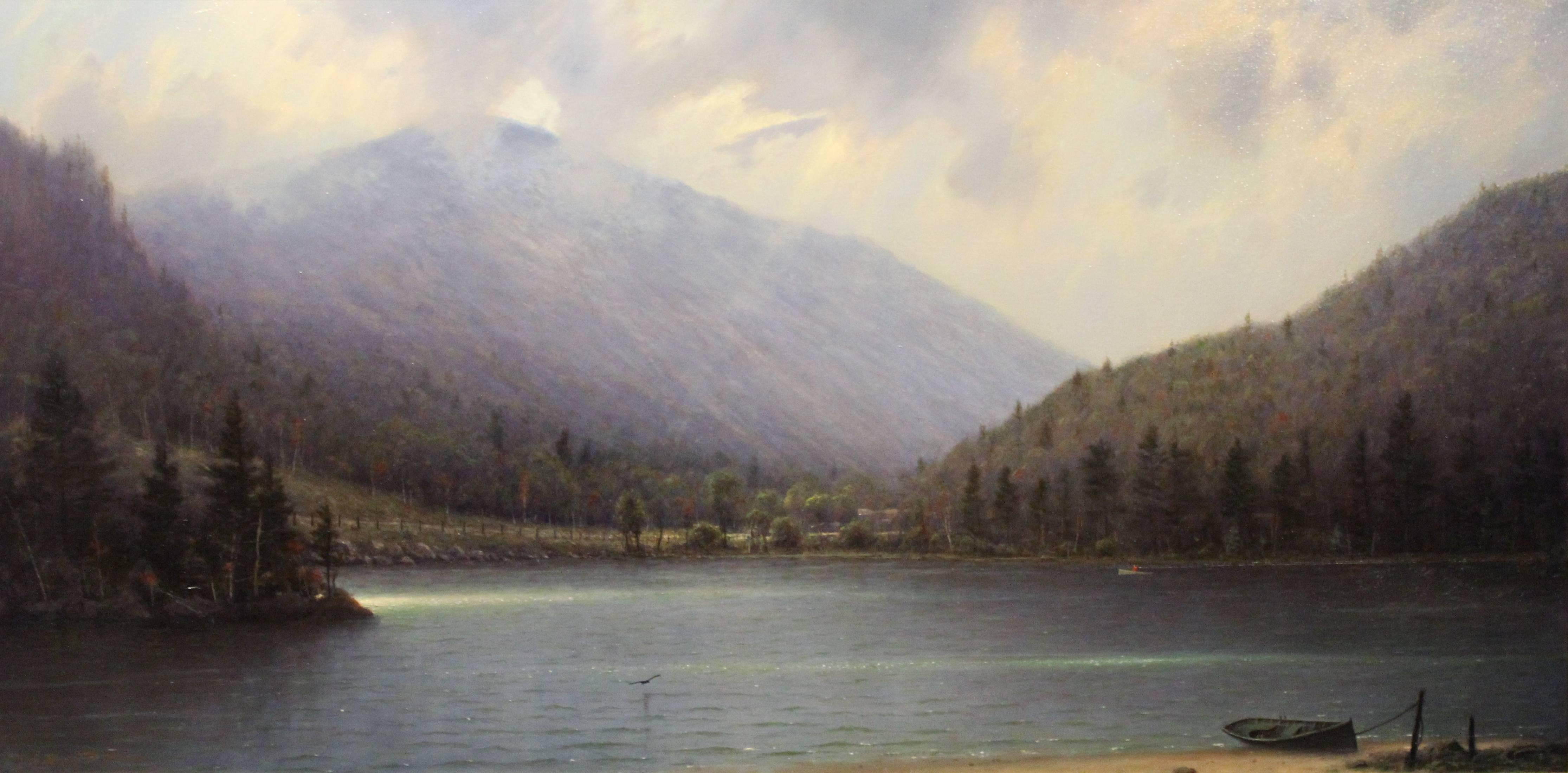 Clearing Storm, Echo Lake, Franconia, NH - Painting by William R. Davis