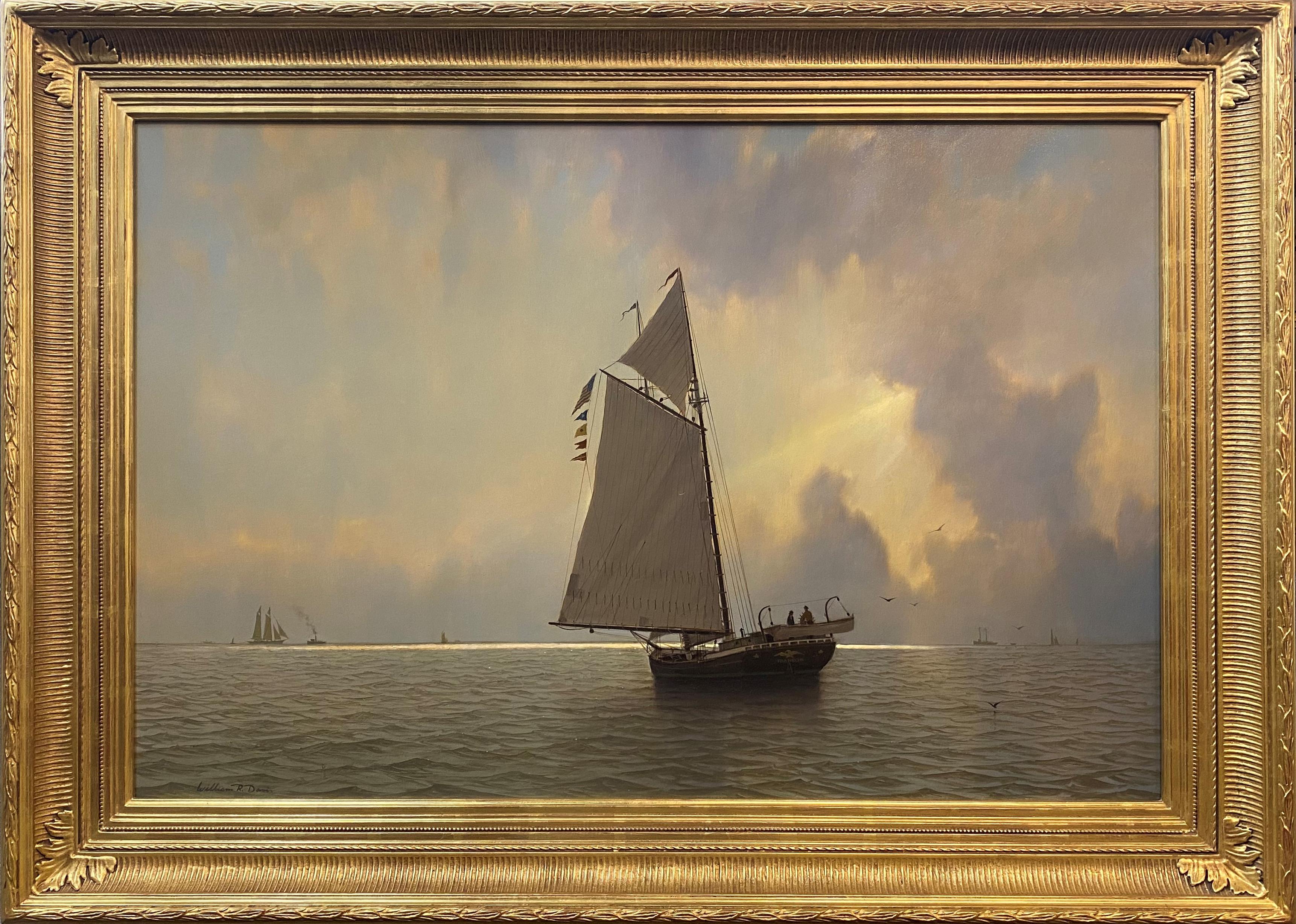 William R. Davis Landscape Painting - Drifting in Light Wind