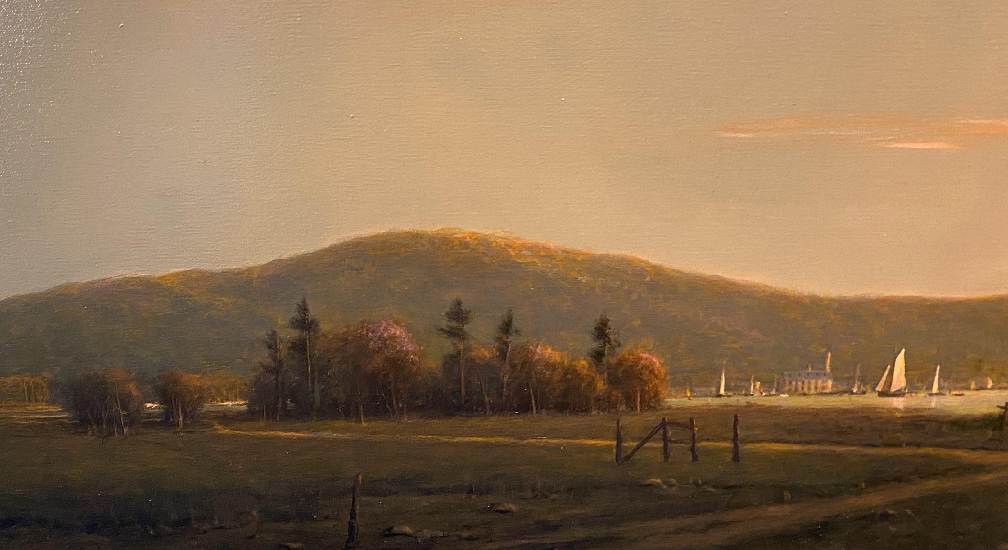 Maine Harbor Sunset - Realist Painting by William R. Davis