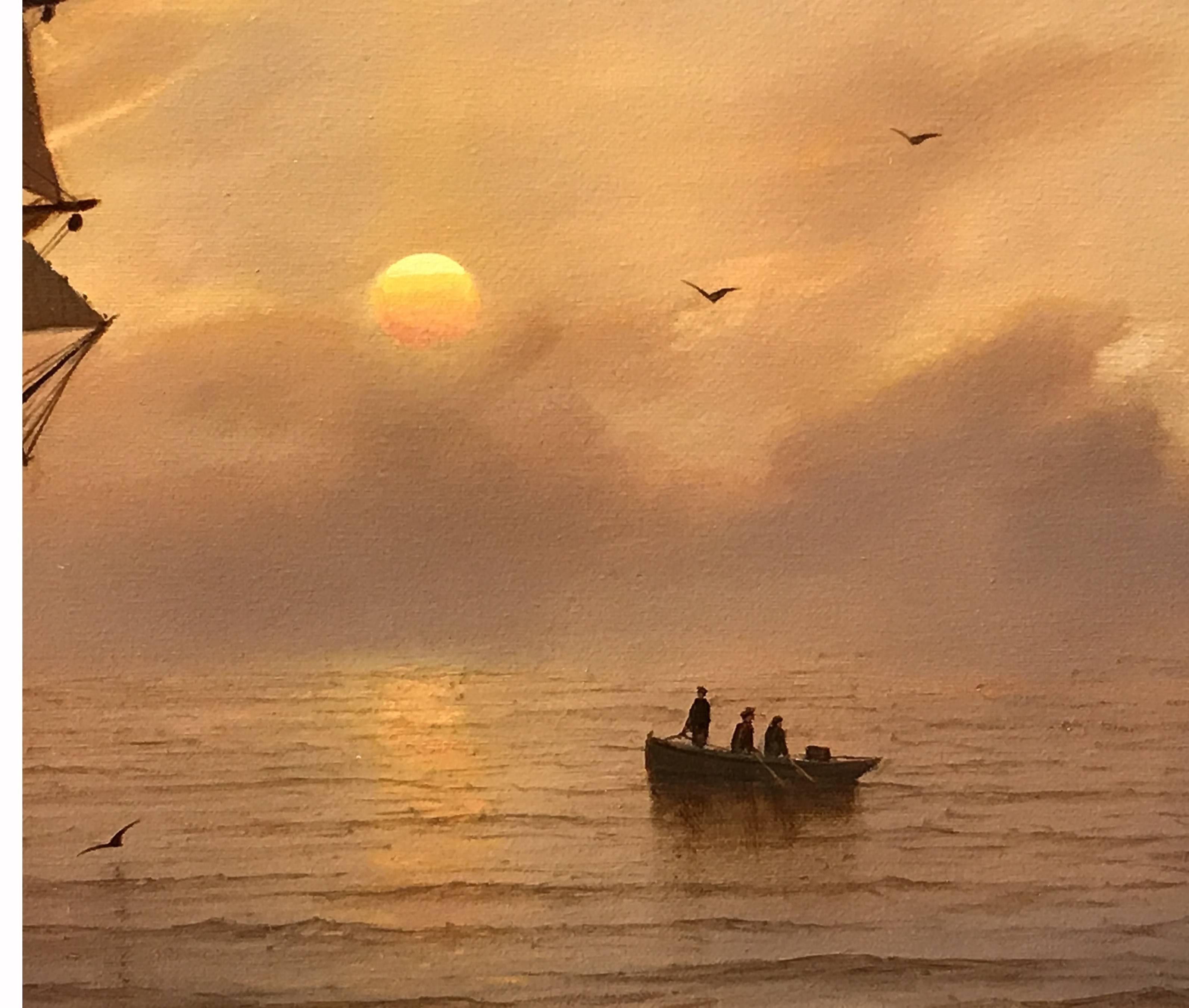 Sunset Rendezvous - Realist Painting by William R. Davis