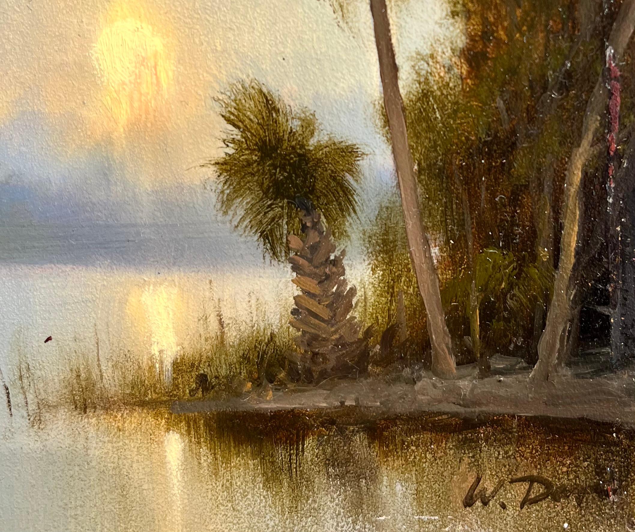 Schizzo delle vie d'acqua della Florida - Painting di William R. Davis
