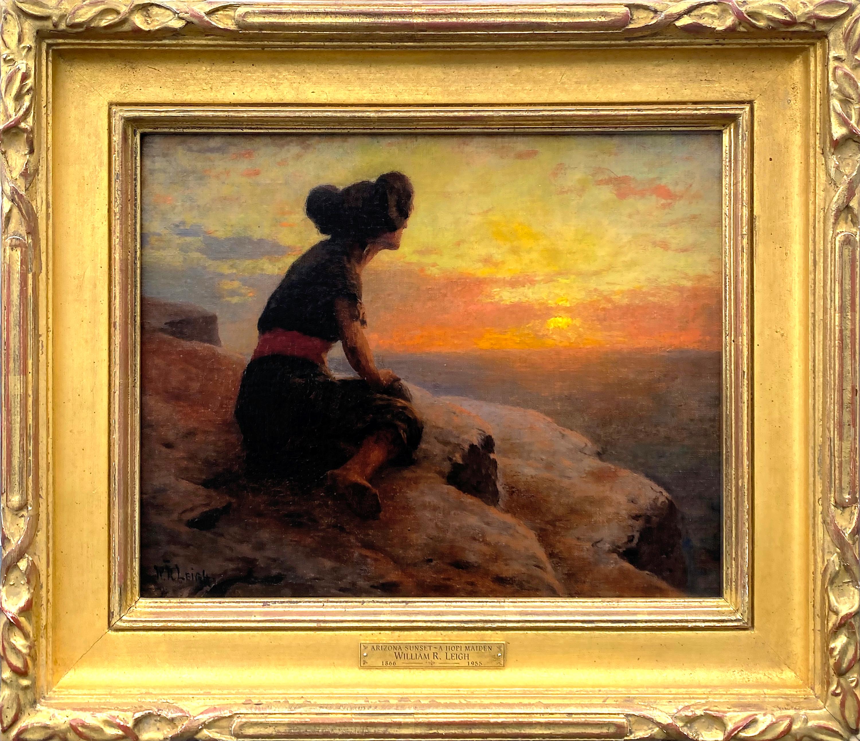 Arizona Sunset - A Hopi Maiden - Painting by William R. Leigh