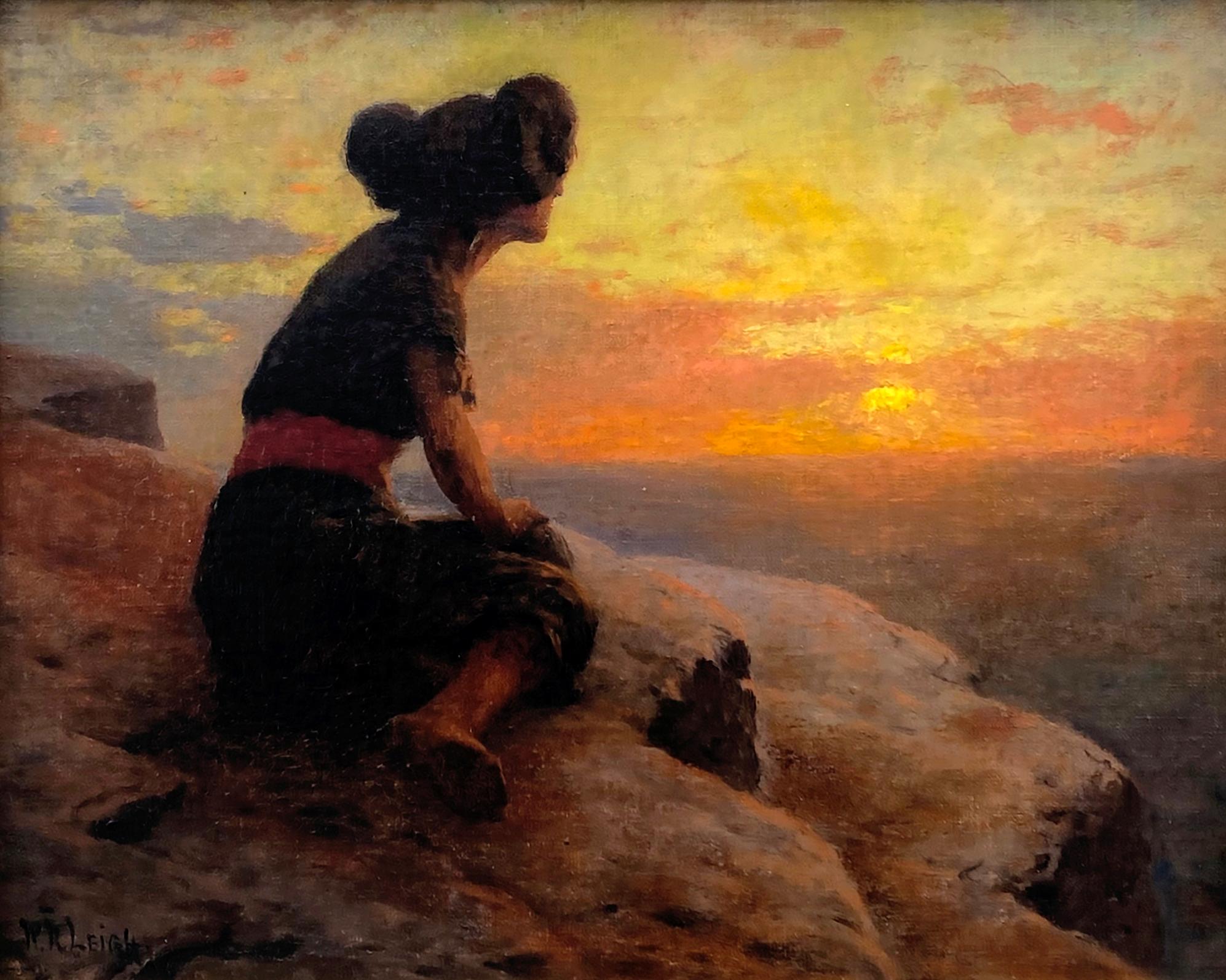 William R. Leigh Landscape Painting - Arizona Sunset - A Hopi Maiden