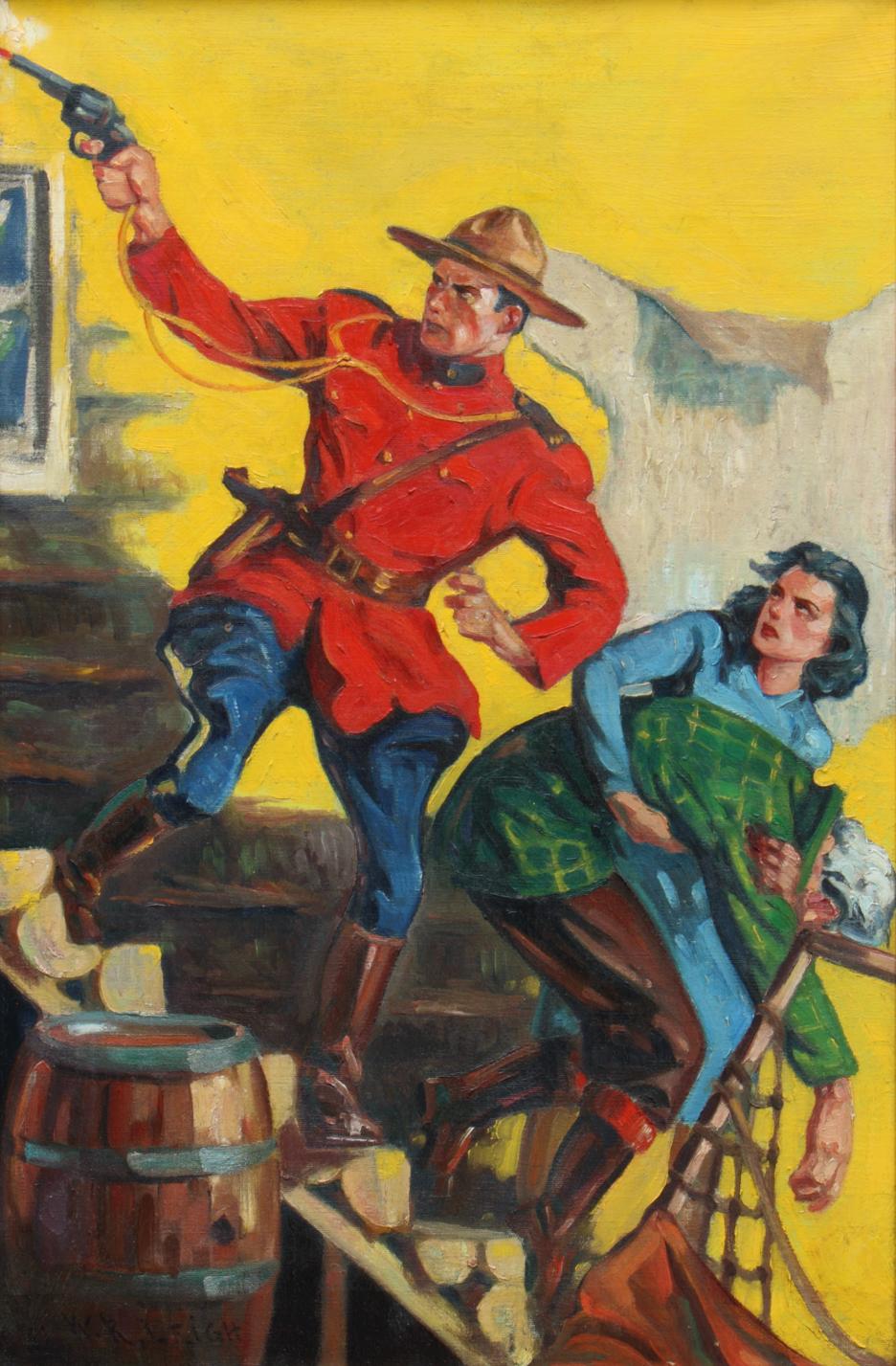 William R. Leigh Figurative Painting - The Rescue, original cover illustration for Complete Northwest Magazine