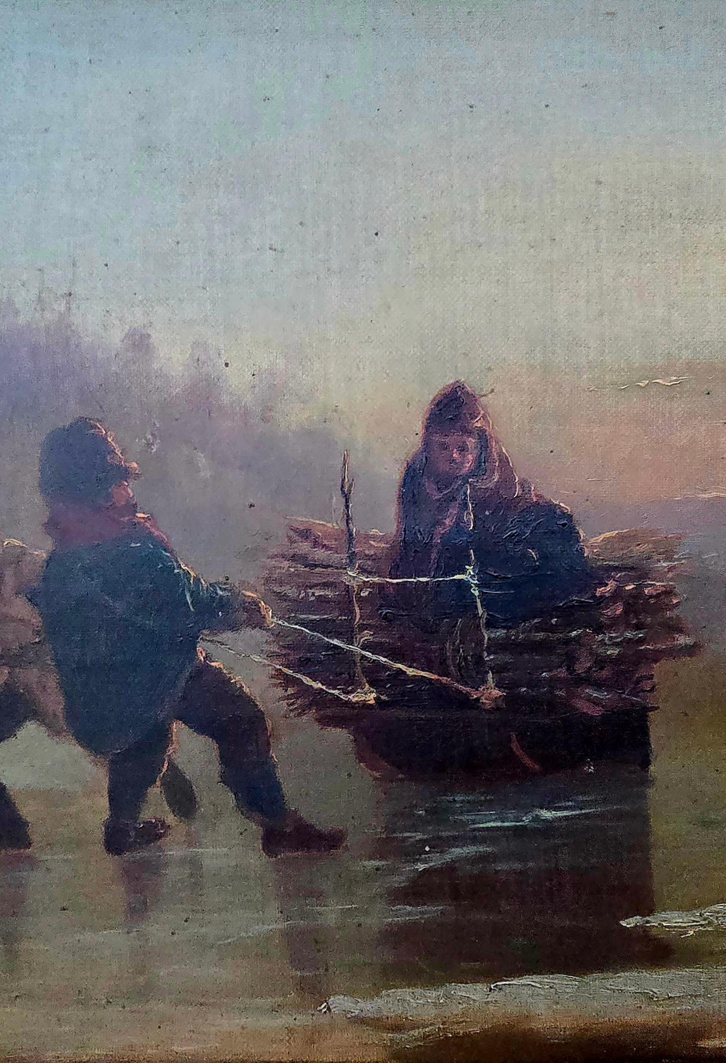 Retour à la maison avec chien et fardeau - Académique Painting par William Raphael
