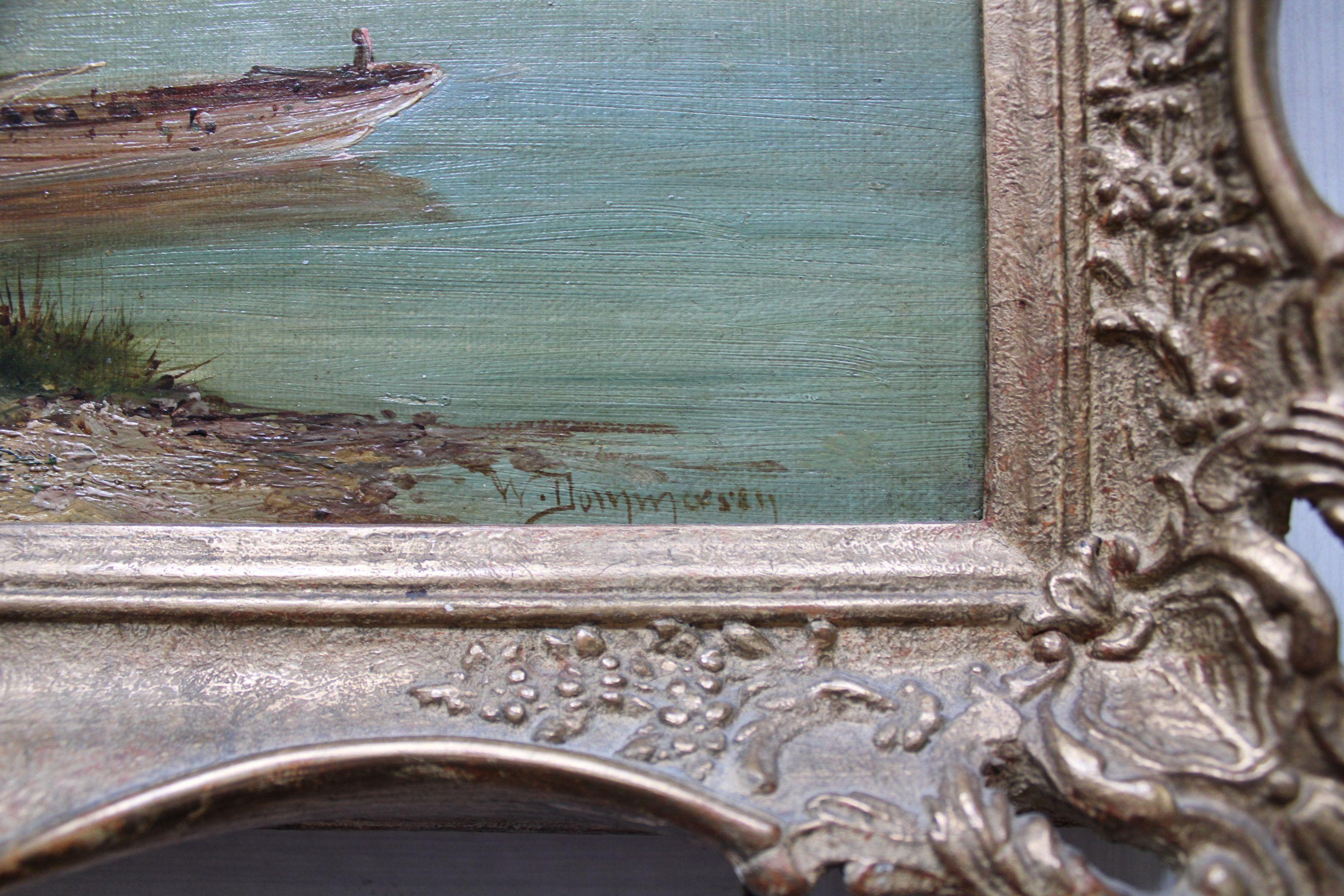 Dutch estuary landscape  Oil on canvas, 30x40.5 cm For Sale 12