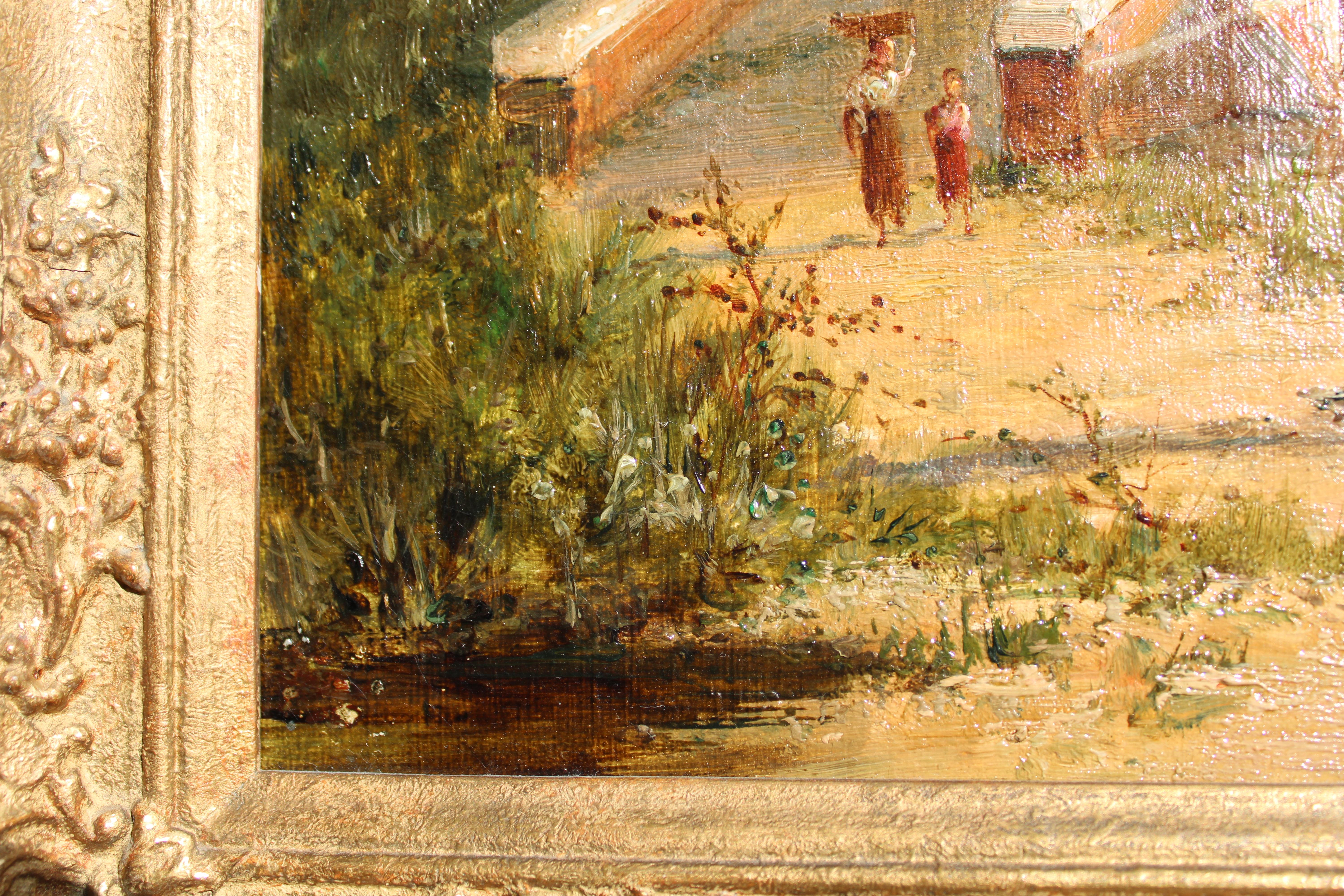 Dutch estuary landscape  Oil on canvas, 30x40.5 cm For Sale 2