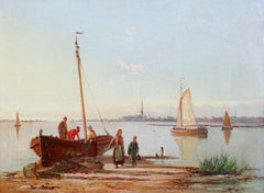 Dutch estuary landscape  Oil on canvas, 30x40.5 cm