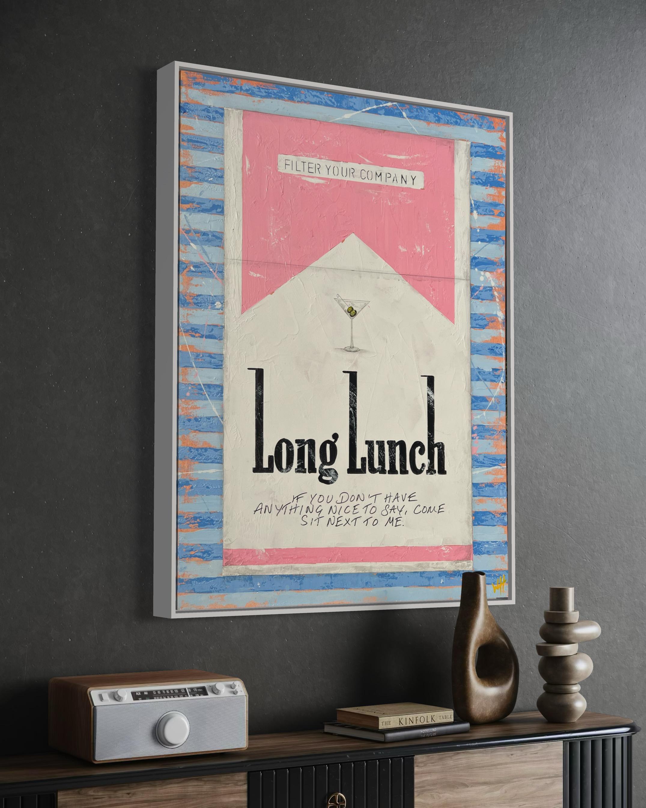 Fabulous Long Lunch, Originalgemälde, Pop Art (Grau), Abstract Painting, von William Richard Hylton