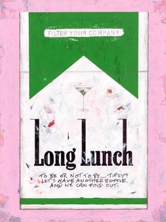 Le long déjeuner de Shakespeare, peinture originale, pop art, cigarettes